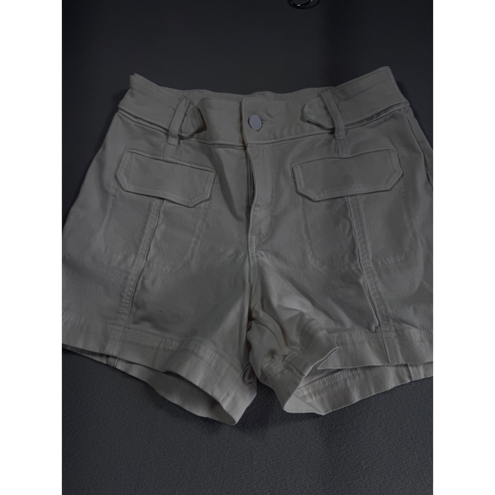 Simply Vera Vera Wang Womens High Rise Cargo Shorts Off White Cream Size 8